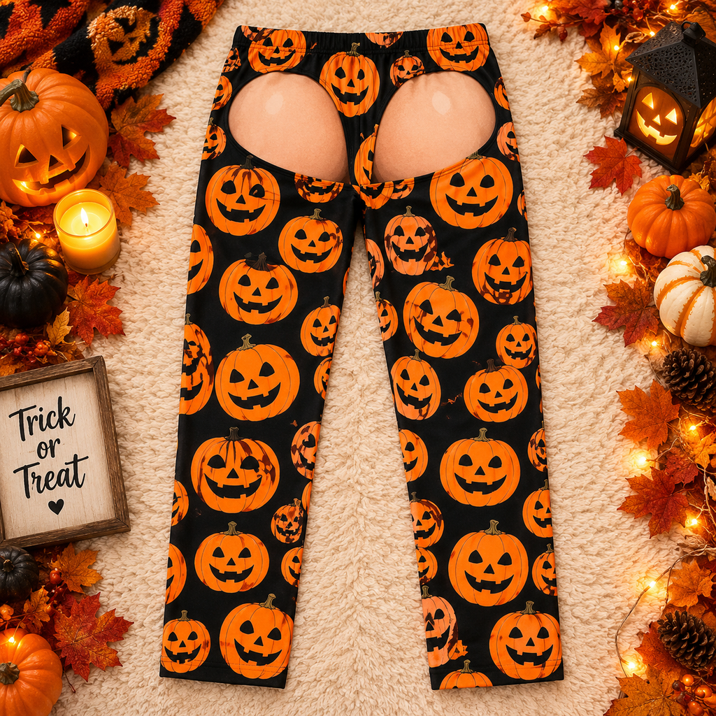 Jack-o'-lantern pajamas, back flap view