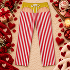 Candy cane striped pajamas, back flap view