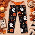 Spooky Season trick-or-treat lounge pants, back flap view