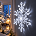 Glowing 3D Winter Snowflake Wall Art (Blue & White LED), view 3