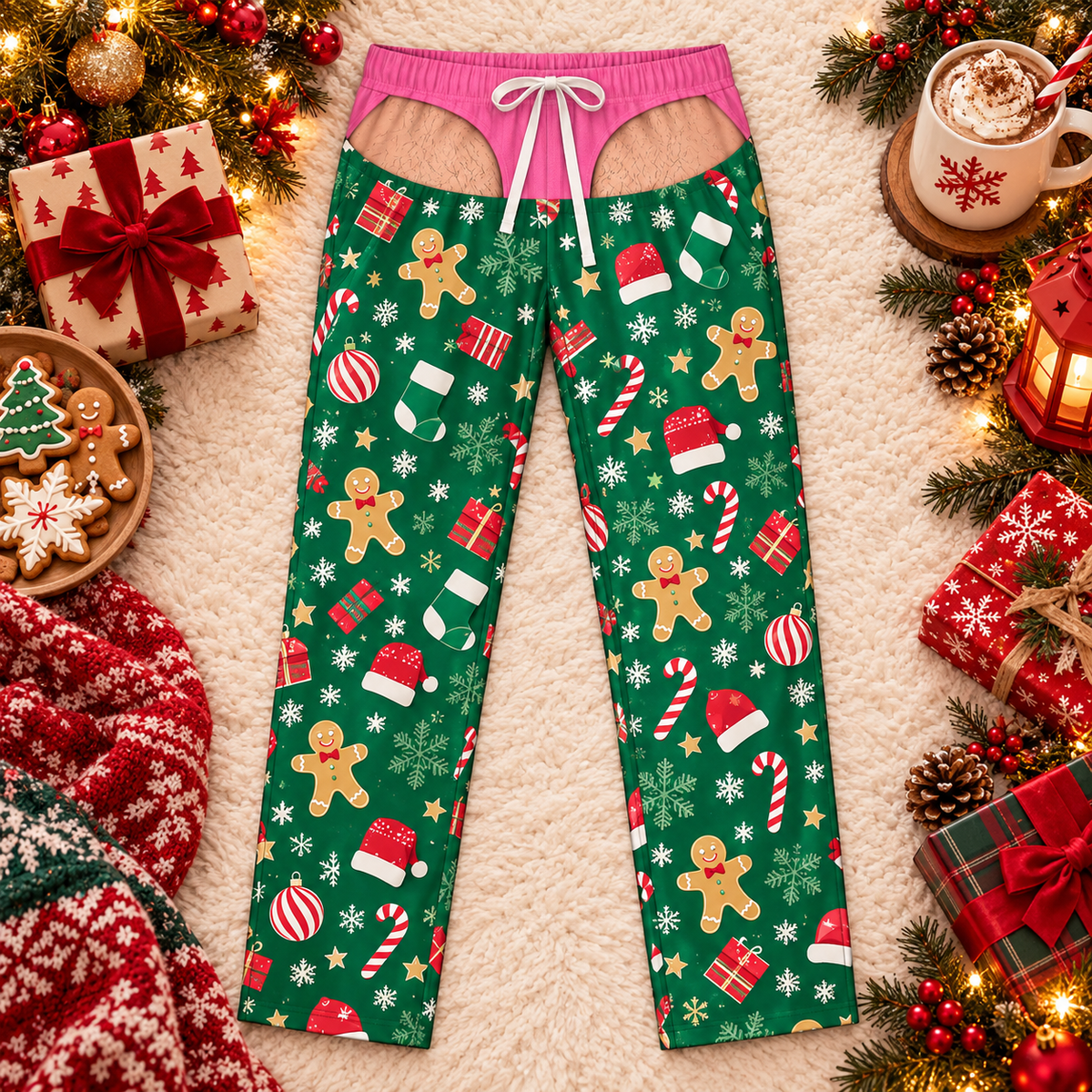 Pretty in Pink Cheeky Christmas Pajamas, view 2