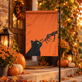 Funny boop cat and skeleton hand Halloween garden flag | USAGatherCo