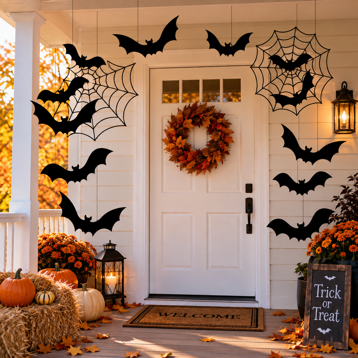 Hanging Halloween bats outdoor yard decoration set | USAGatherCo