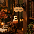 Personalized reading ghost with lantern bookshelf lamp | USAGatherCo