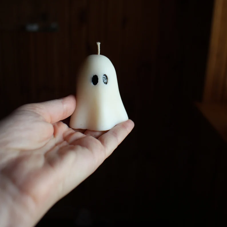 Cute soy wax ghost candles for Halloween table, view 4
