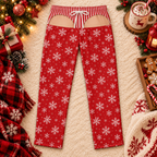 Snowfall holiday pajamas, back flap view