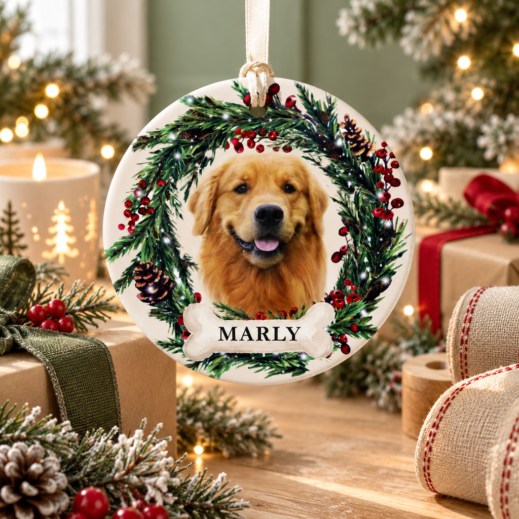 Personalized Pet Photo Ceramic Ornament, view 2