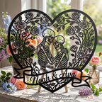 Custom skeleton couple metal sign, personalized gothic wall art, view 4