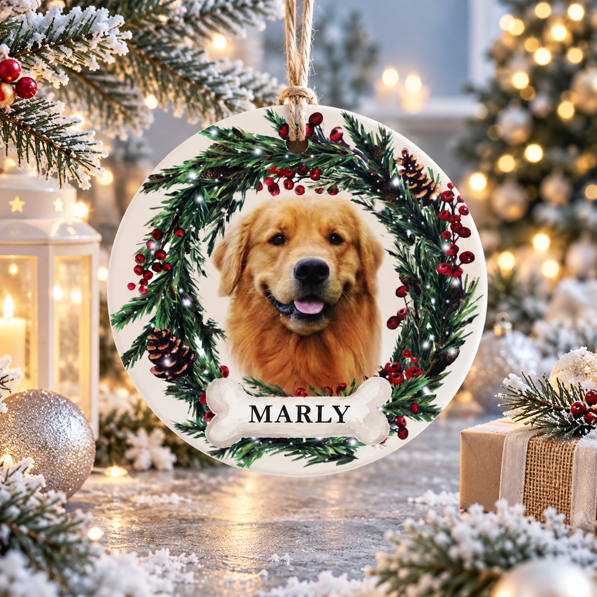 Personalized Pet Photo Ceramic Ornament | USAGatherCo