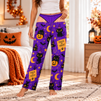 Bewitched black cat pajamas, detail