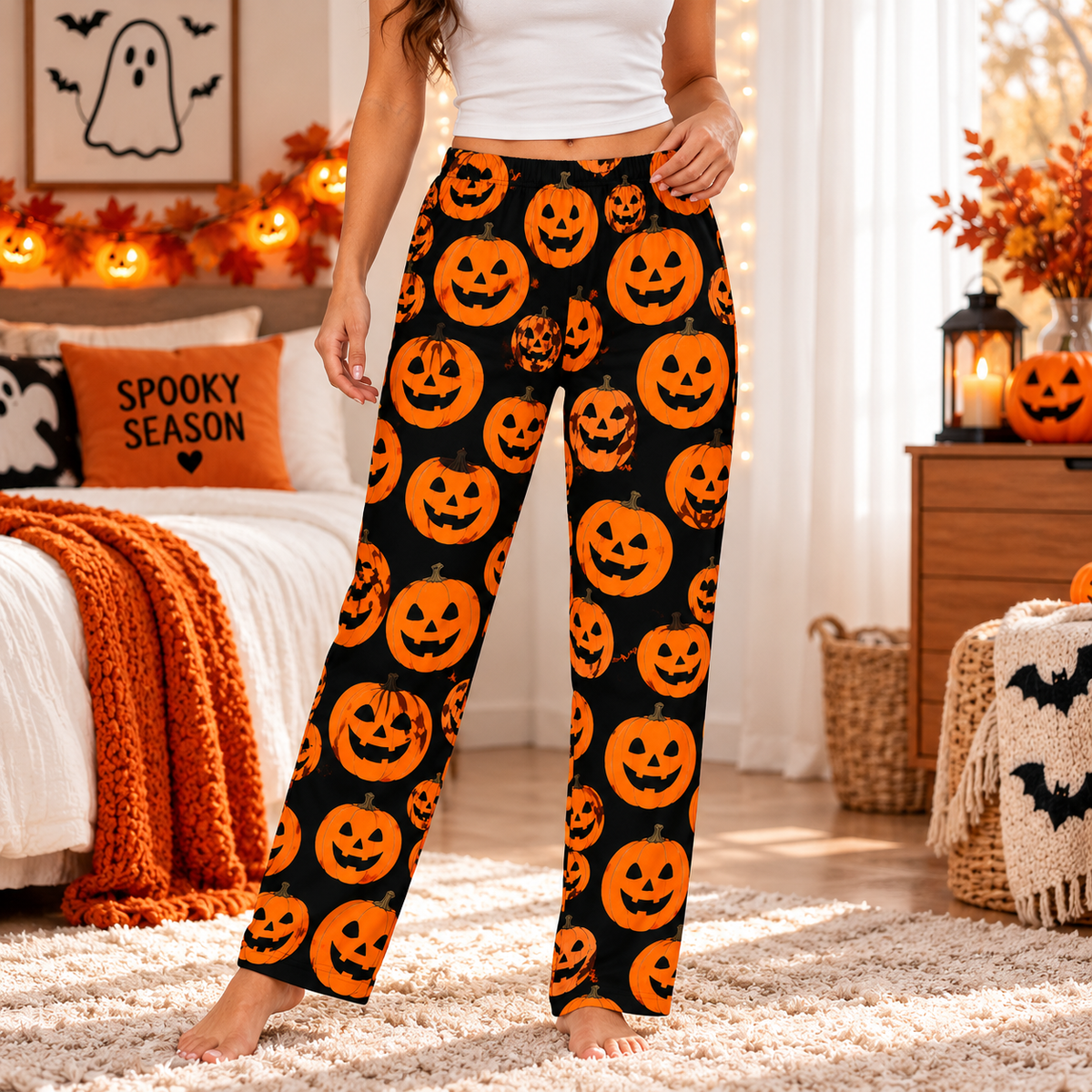 Jack-o'-lantern pajamas, detail