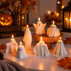 Cute soy wax ghost candles for Halloween table, view 3