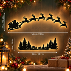7-Piece LED Flying Santa Sleigh & Reindeer Wall Decor with Remote Control, view 2