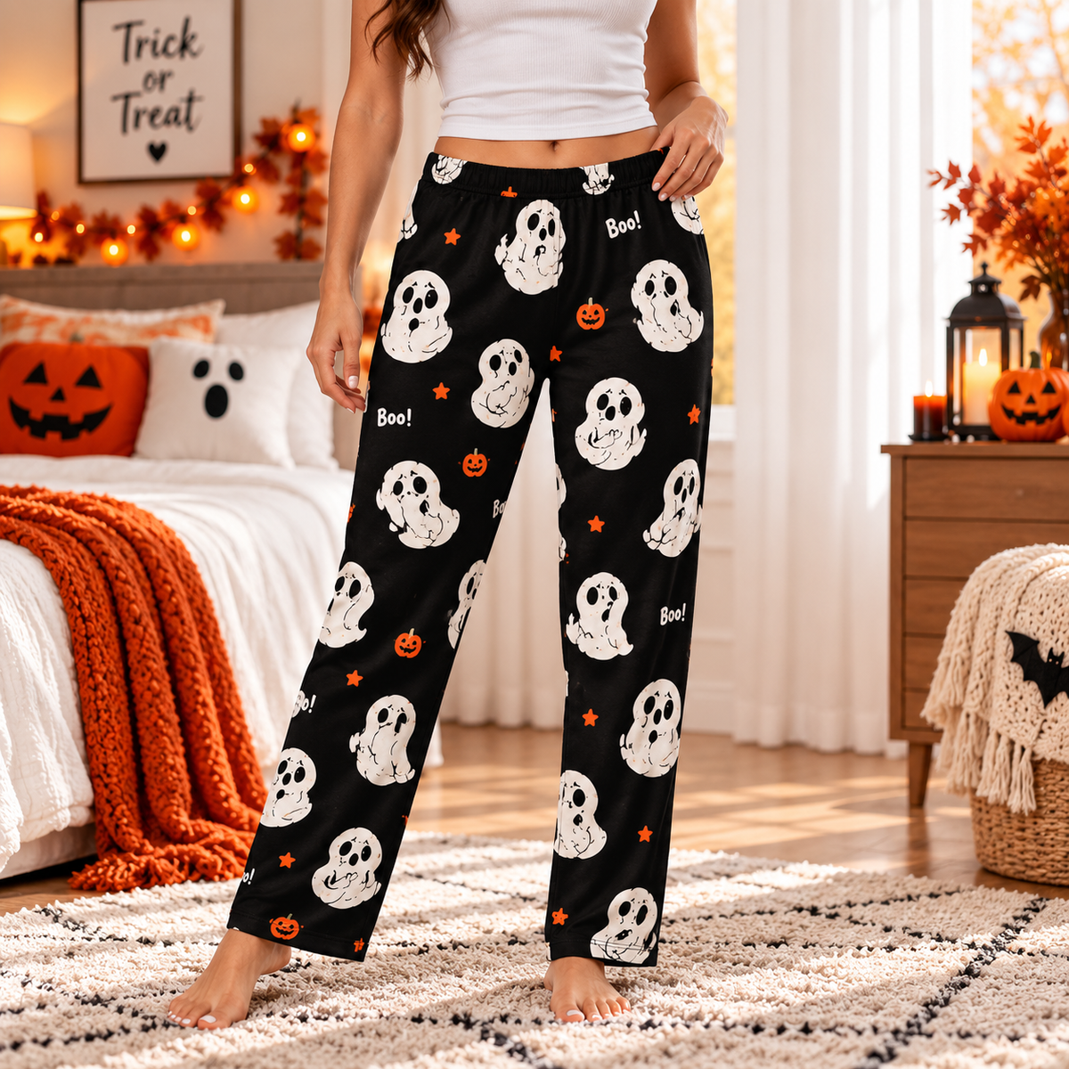 Boo-ty ghost pajamas, detail