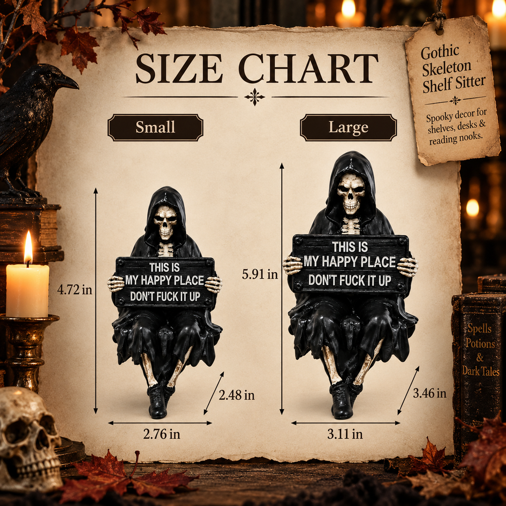 Sarcastic grim reaper skeleton shelf sitter, view 3