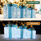 Blue Snowflake Light-Up Christmas Boxes, view 6