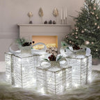 Silver Fabric Light-Up Present Boxes, view 4