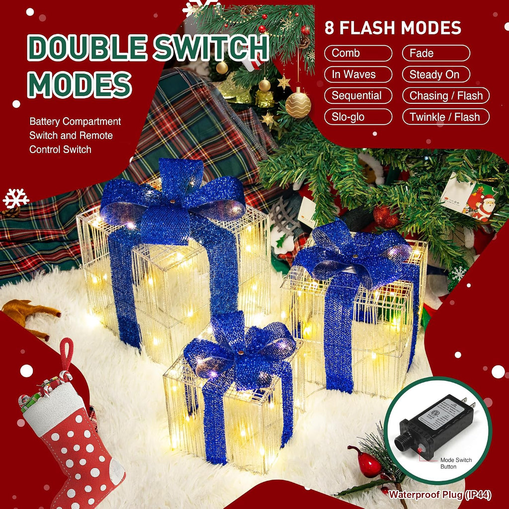 3-Piece Light Up Christmas Presents, view 5