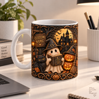 Personalized 3D illusion ghost and haunted house mug | USAGatherCo