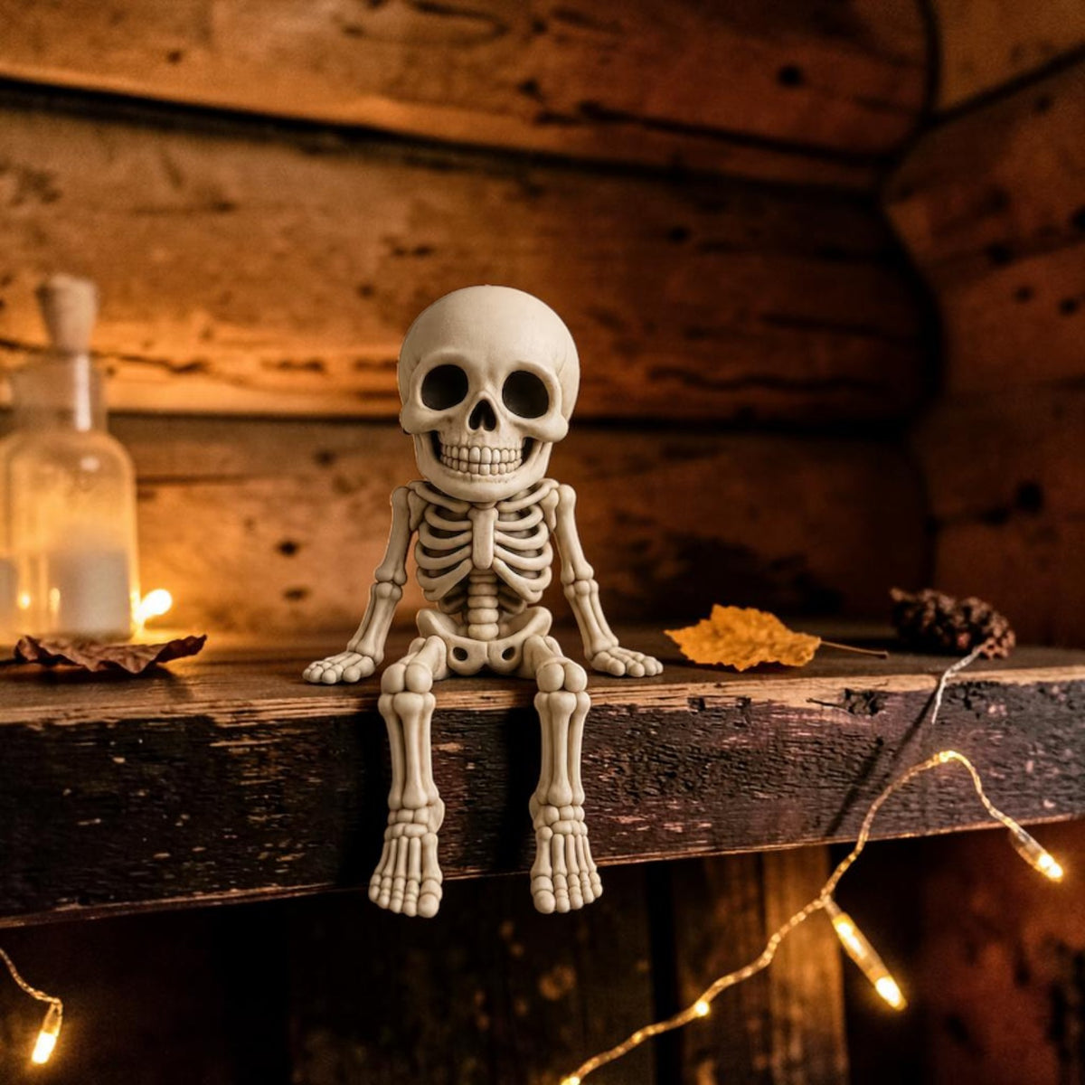 3D printed skeleton shelf sitter, gothic desk decor | USAGatherCo