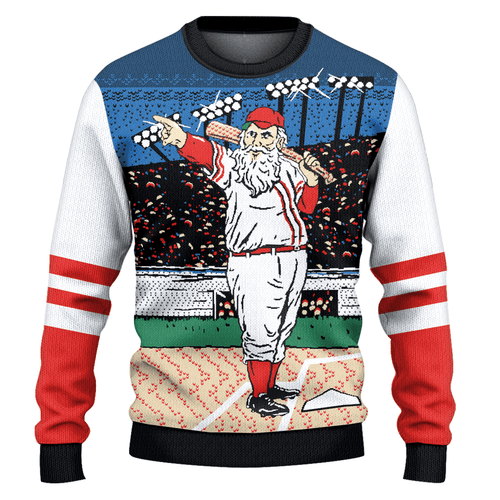 Baseball Santa Ugly Christmas Sweater | USAGatherCo