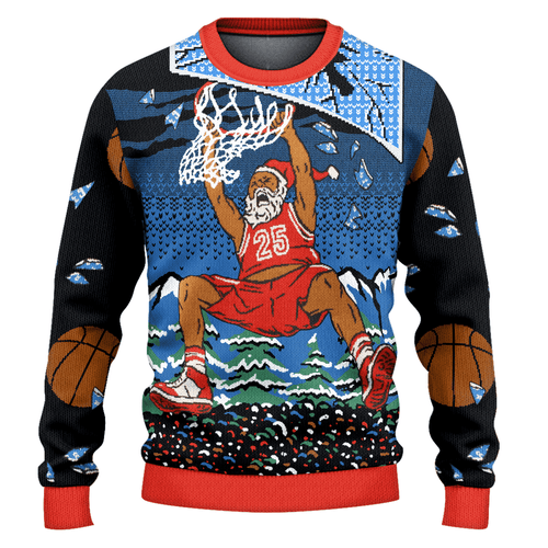 Basketball Santa Ugly Christmas Sweater | USAGatherCo