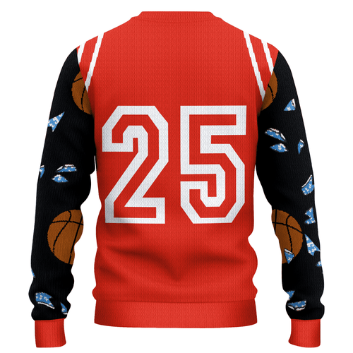 Basketball Santa Ugly Christmas Sweater, view 2