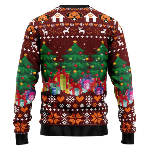 Basset Hound Pine Tree Ugly Christmas Sweater