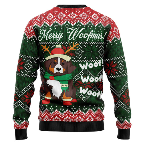 Bernese Mountain Dog Woofmas Ugly Christmas Sweater
