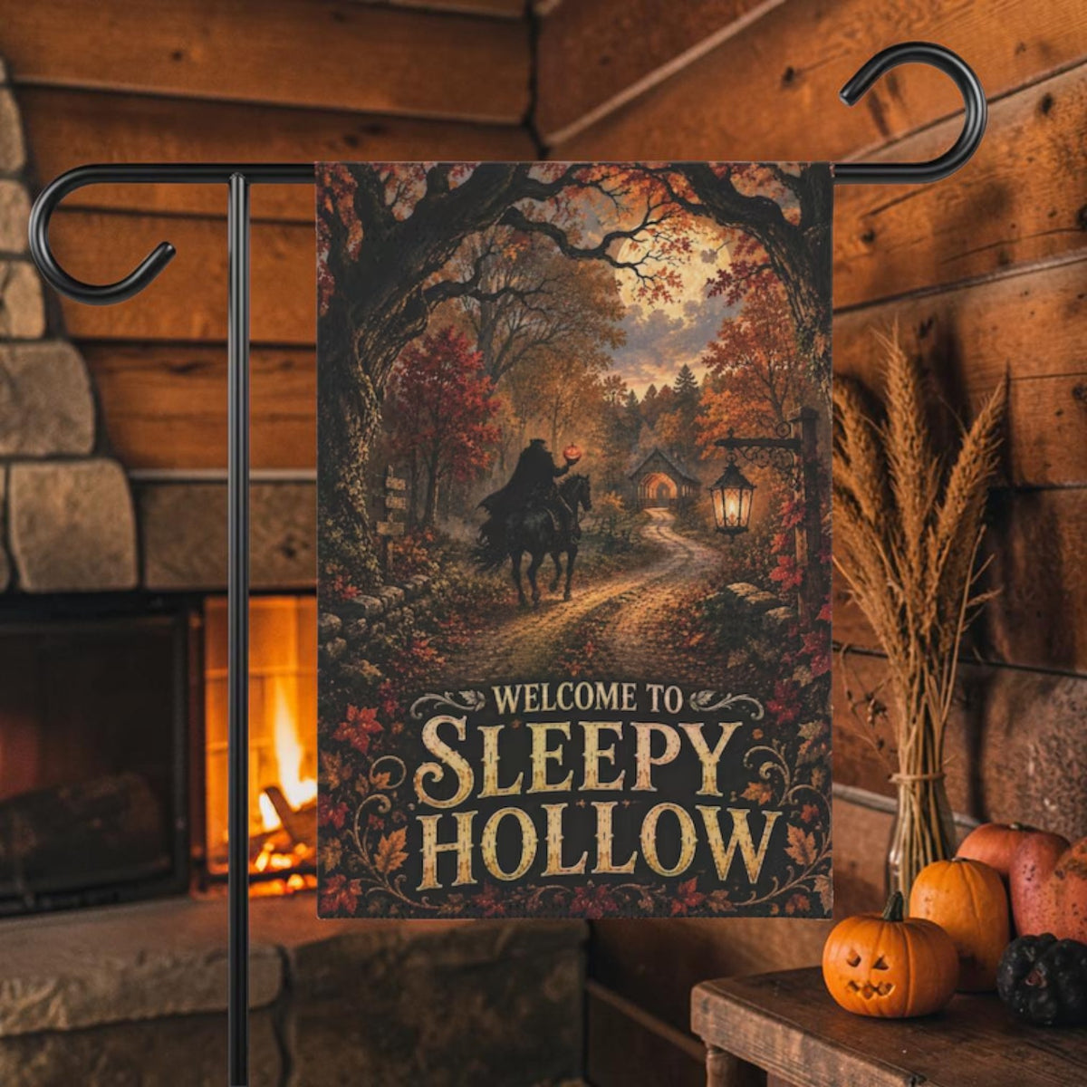 Sleepy Hollow Headless Horseman garden flag, view 5