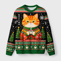 Christmas Coffee Cat Art Fuzzy Christmas Ugly Sweater