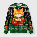 Christmas Coffee Cat Art Fuzzy Christmas Ugly Sweater