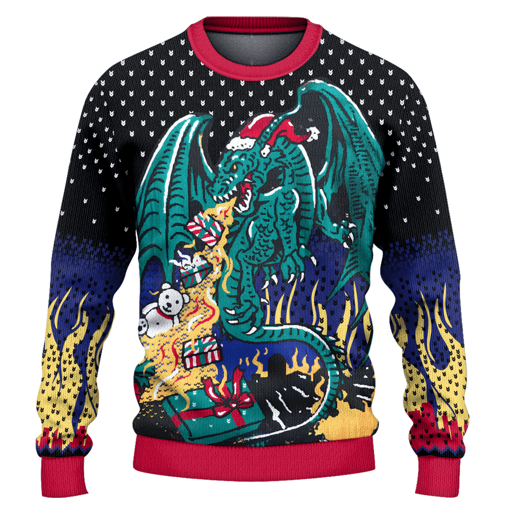 Christmas Dragon Ugly Christmas Sweater | USAGatherCo