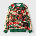 Christmas Music Black Cat Fuzzy Christmas Ugly Sweater
