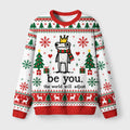 Crown Frog Stays True To Self Fuzzy Christmas Ugly Sweater