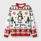 Crown Frog Stays True To Self Fuzzy Christmas Ugly Sweater