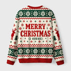 Cute Reindeer Holiday Vibes Fuzzy Christmas Ugly Sweater