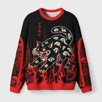Demon Cat Nekomata Fuzzy Christmas Ugly Sweater