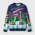 Dinosaur Era Fuzzy Christmas Ugly Sweater