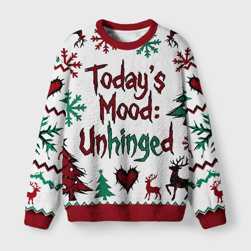 Edgy Dark Quote Fuzzy Christmas Ugly Sweater