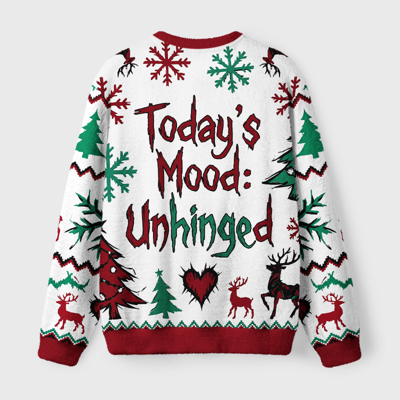 Edgy Dark Quote Fuzzy Christmas Ugly Sweater