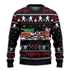 Firefighter Black Ugly Christmas Sweater