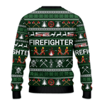 Firefighter Green Ugly Christmas Sweater
