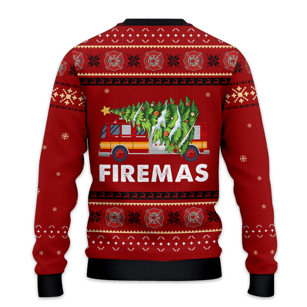 Firefighter Red Ugly Christmas Sweater