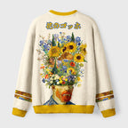 Floral Van Gogh Fuzzy Christmas Ugly Sweater