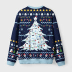 Funny Ghostly Evergreen Fuzzy Christmas Ugly Sweater