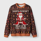 Funny Sarcastic Santa Fuzzy Christmas Ugly Sweater