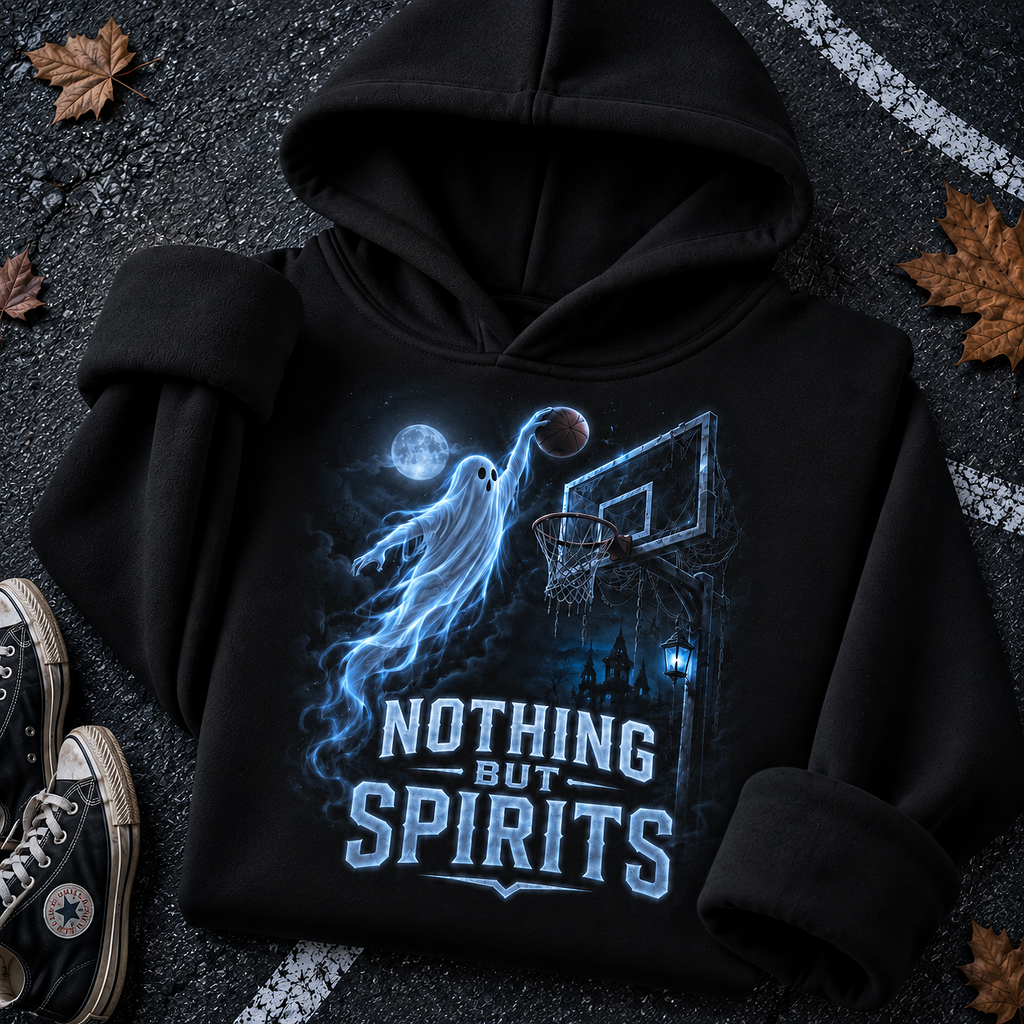 Nothing But Spirits Ghost Hoops Basketball T-Shirt, view 3