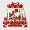 Gingerbread Surf Christmas Wave Fuzzy Christmas Ugly Sweater