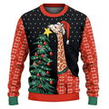 Giraffe Hanging Star Ugly Christmas Sweater | USAGatherCo